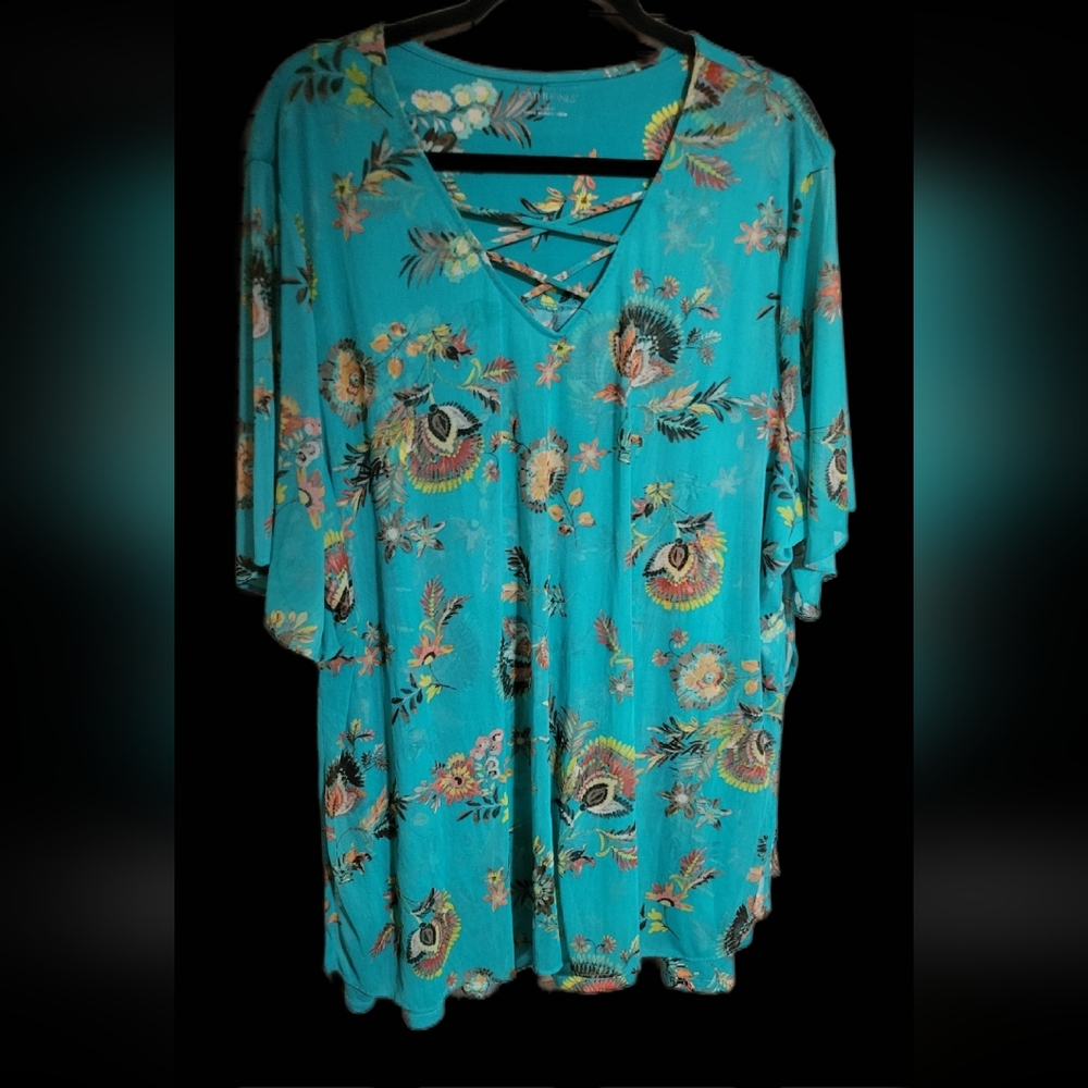 Catherines Teal and Floral Top
